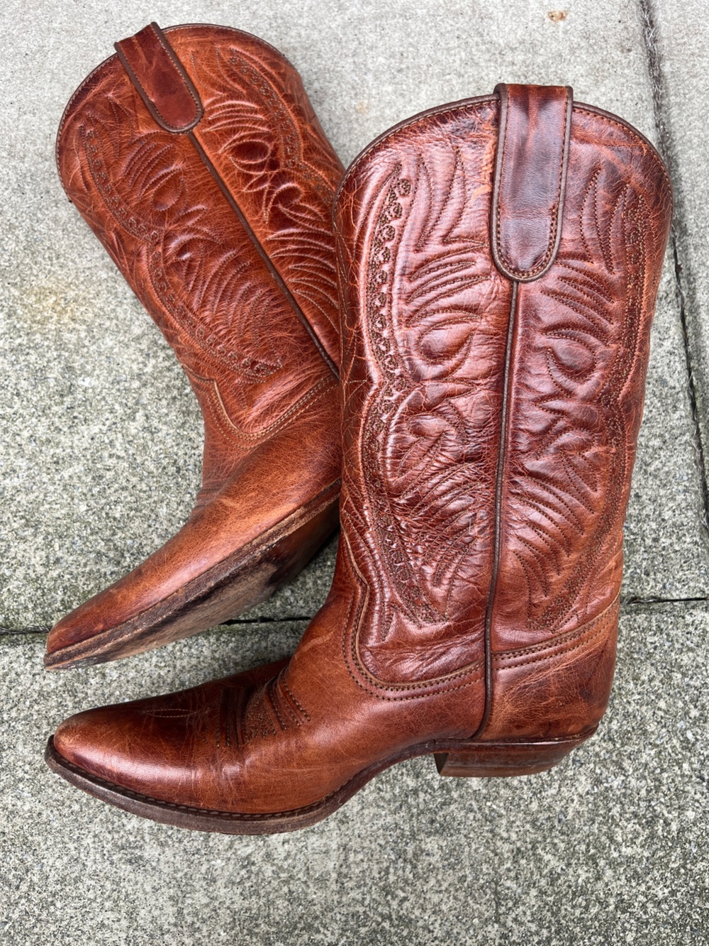 Leather Cowgirl Boots - Picture 2 of 6
